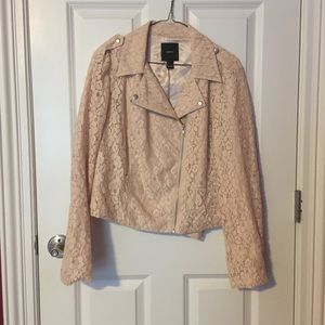 Baby Pink Lace Moto Jacket